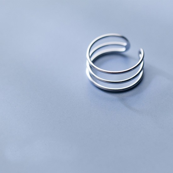 sterling silver three layer ring