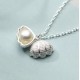 pearl locket sterling silver necklace