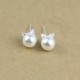 pearly cat stud earrings