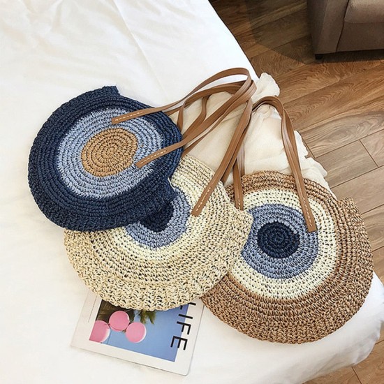 ocean eyes woven straw bag