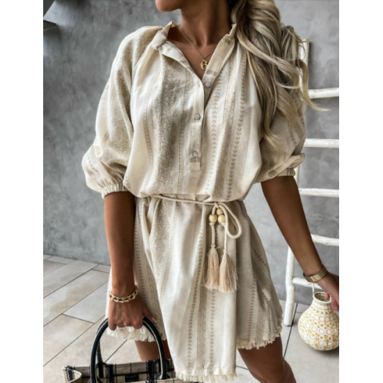 tassel and tie tunic dress